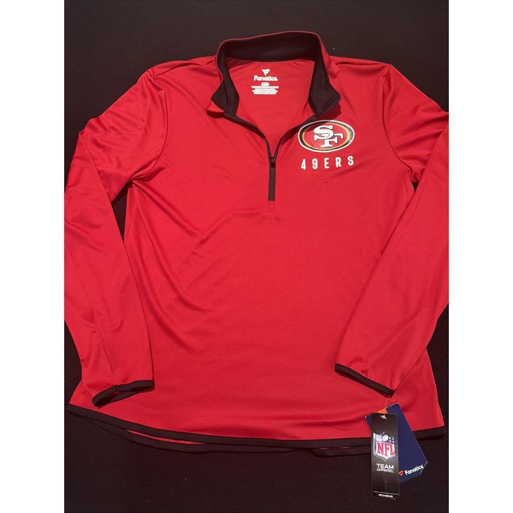 San Francisco 49ers Long Sleeve Red 1/4 Zip Up Lightweight Women's Large